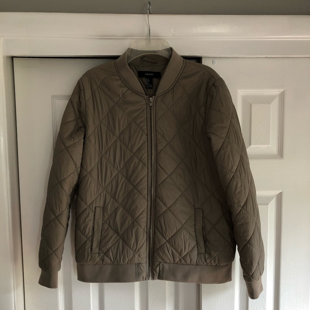 Tan/Stone Forever21 Bomber Jacket